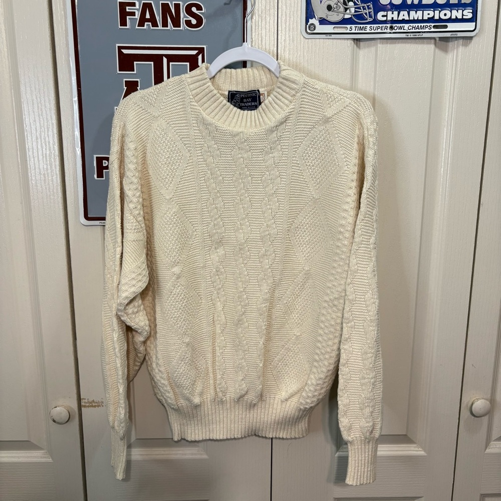 Classic Cream Cable Knit Sweater